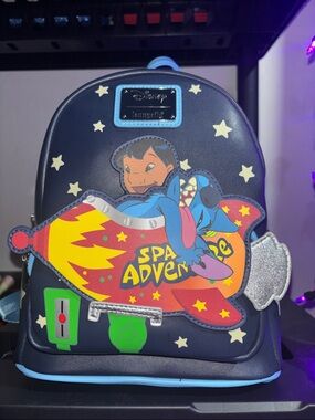 Loungefly Navy Blue Lilo & Stitch Space Adventure Kids Backpack